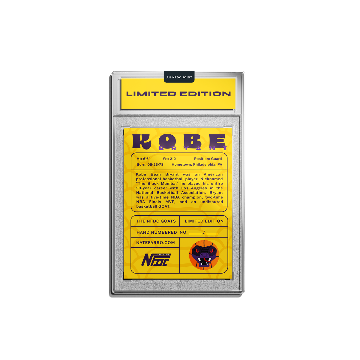"Black Mamba" Kobe Bryant Holographic Card